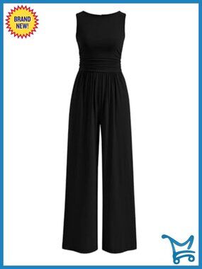 PRETTYGARDEN Sleeveless Jumpsuit Dressy Casual Romper Vacation Outfit